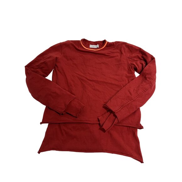 FACETASM Layered Crewneck Long Sleeve Shirt in Red - Picture 1 of 3
